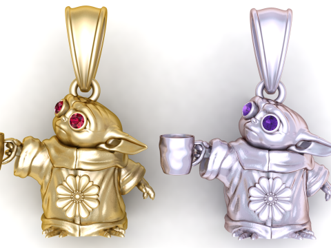 Baby Alien Pendant 3D Model