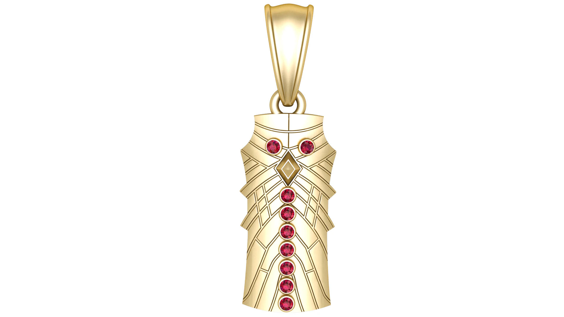 Geometric Warrior Pendant 3D Model .c4d .max .obj .3ds .fbx .stl .blend 