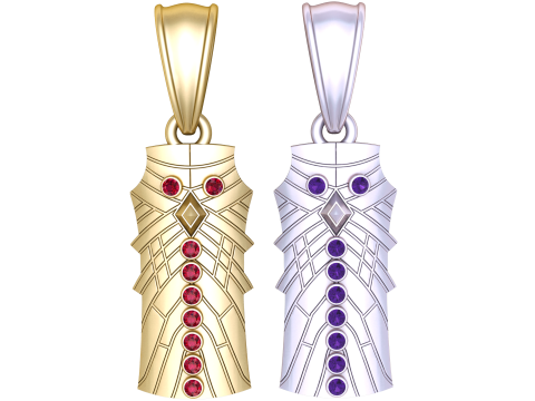 Geometric Warrior Pendant Model 3D