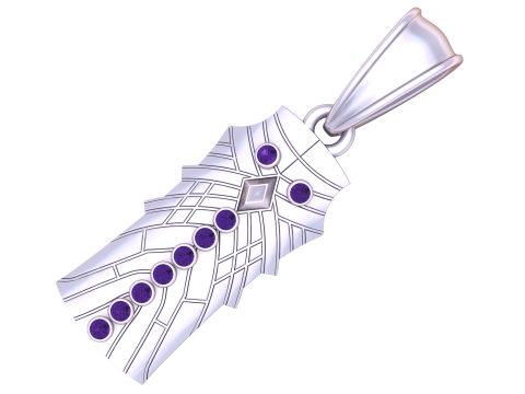 Geometric Warrior Pendant Model 3D