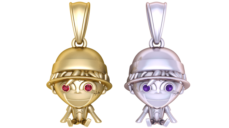 Straw Hat Boy Pendant 3D Model .c4d .max .obj .3ds .fbx .stl .blend 