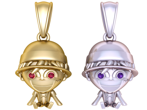 Straw Hat Boy Pendant 3D 模型