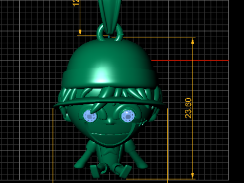 Straw Hat Boy Pendant 3D Model