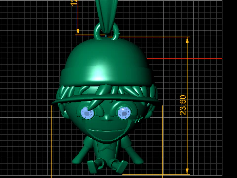 Straw Hat Boy Pendant 3D Model