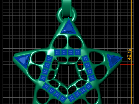 Geometric Star Diamond Pendant 3D Модель