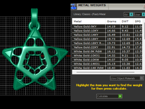 Geometric Star Diamond Pendant 3D Модель