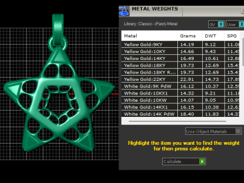 Geometric Star Diamond Pendant 3D Model