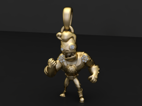 Cartoon Warrior Diamond Pendant 3Dモデル