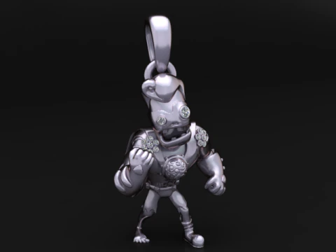 Cartoon Warrior Diamond Pendant 3D Model