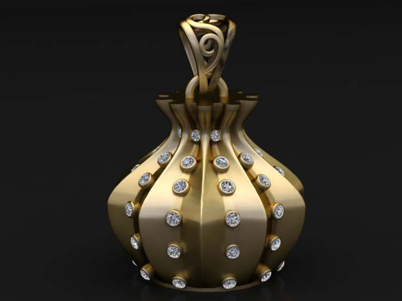 3D pendant model Diamond pendant design Gold jewelry 3D print Luxury pendant STL Jewelry CAD mod 3D Model .c4d .max .obj .3ds .fbx .stl .blend 