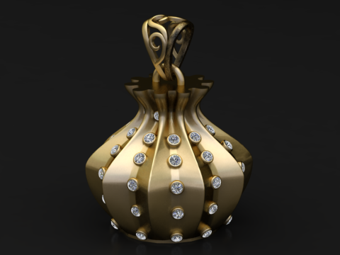 3D pendant model Diamond pendant design Gold jewelry 3D print Luxury pendant STL Jewelry CAD mod 3D Model