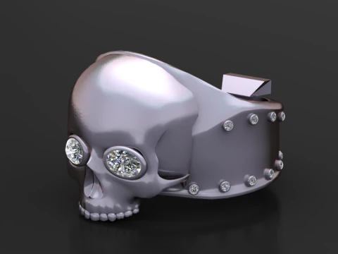 Diamond Skull Ring 3D Model
