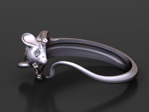 Cute Mouse Ring 3D Model