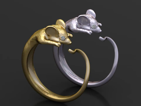Cute Mouse Ring 3D Model