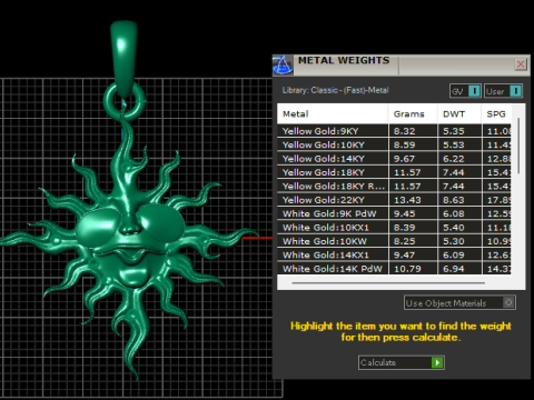 3D Printable Sun Flame Pendant 3D Model