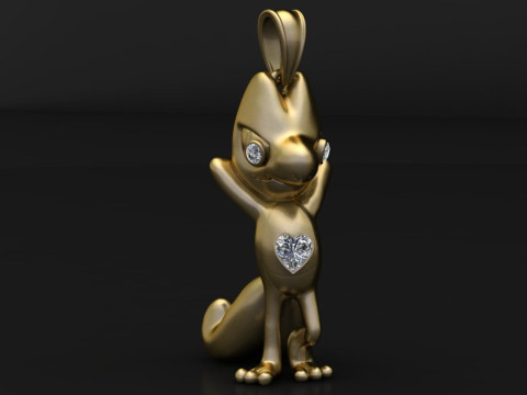 Golden Dragon-Inspired Pendant Modèle 3D