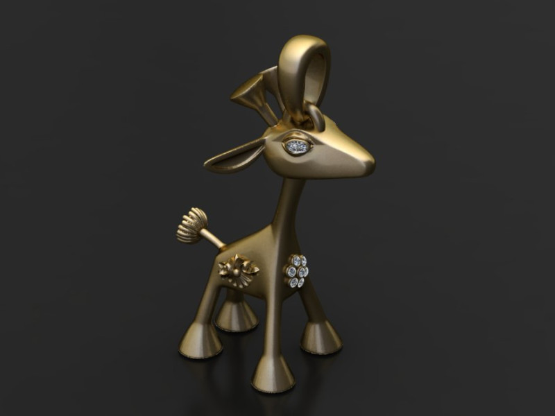 金鹿吊坠 3D 模型 .c4d .max .obj .3ds .fbx .stl .blend 