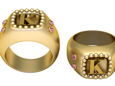 ANELLO IN ORO 3D K DESIGN MODELLO STAMPABILE 3D Modello di stampa 3D