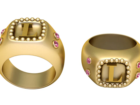 CINCIN EMAS 3D DESAIN L MODEL PRINTABLE 3D Model Cetak 3D