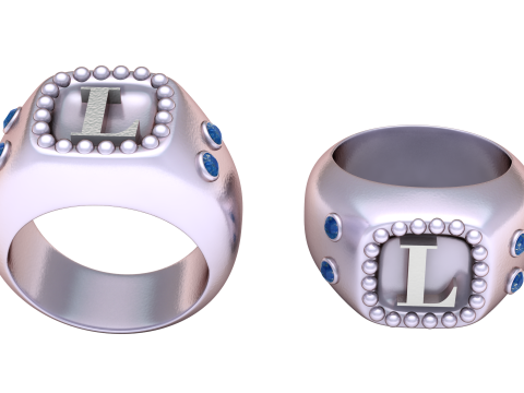 ANILLO DE ORO 3D DISEÑO L MODELO IMPRIMIBLE EN 3D Modelo de impresión 3D