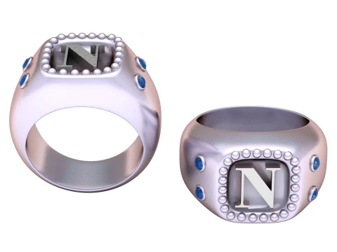 3D GOLD RING N DESIGN 3D PRINTABLE MODEL 3D Print Model