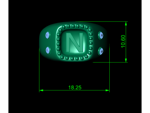 3D-ЗОЛОТИЙ КІЛЬЦЕ N ДИЗАЙН 3D-МОДЕЛЬ ДЛЯ ДРУКУ 3D Принт Модель