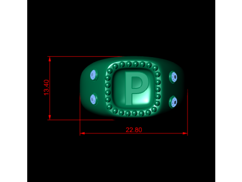 GOUDEN ONTWERP P RING 3D PRINTBAAR MODEL 3D printmodel