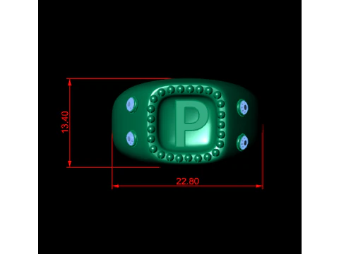 GOLD DESIGN P RING 3D PRINTABLE MODEL 3D Print Model