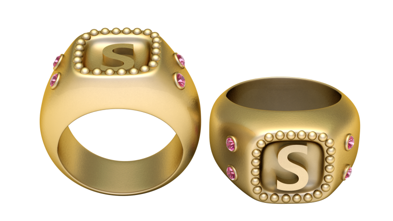 GOLD S DESIGN RING 3D PRINTABLE MODEL 3D Принт Модель .c4d .max .obj .3ds .fbx .stl .blend 