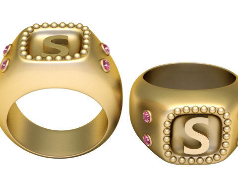 GOLD S DESIGN RING 3D PRINTABLE MODEL 3D 打印模型