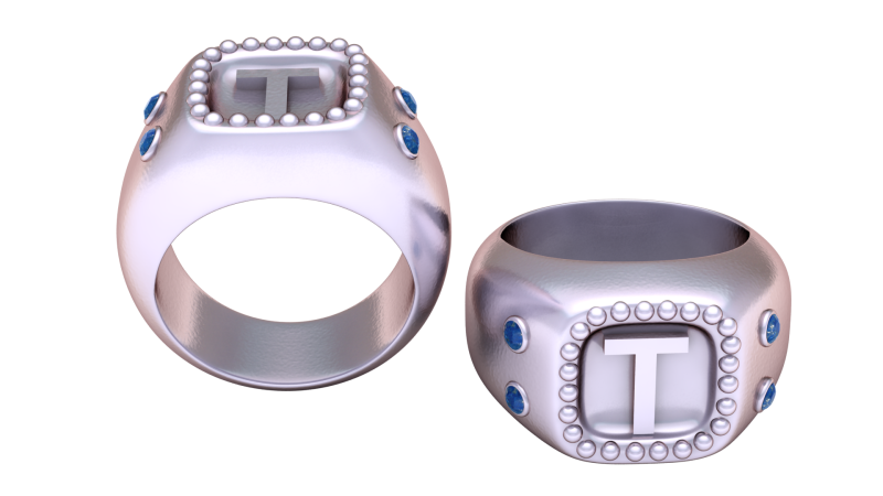 GOLD DESIGN T RING 3D PRINTABLE MODEL 3D Print Model .c4d .max .obj .3ds .fbx .stl .blend