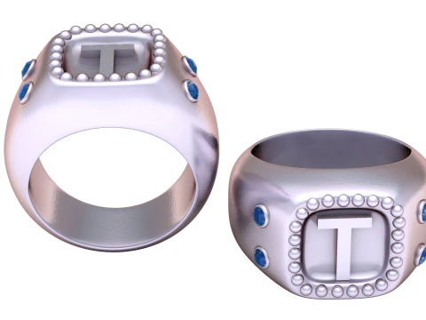 ゴールドデザイントリング3Dプリント可能モデル 3Dプリントモデル