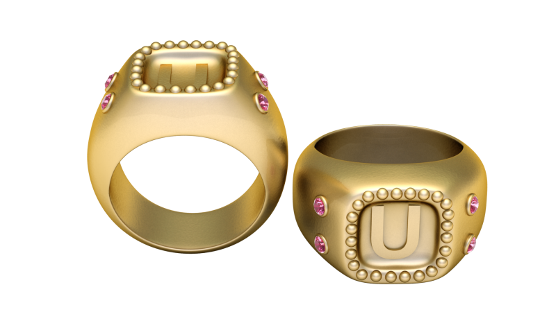 GOLD DESIGN U RING 3D PRINTABLE MODEL 3D printmodel .c4d .max .obj .3ds .fbx .stl .blend