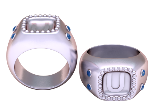 GOLD DESIGN U RING 3D PRINTABLE MODEL 3D printmodel