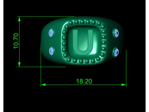 GOLD DESIGN U RING 3D PRINTABLE MODEL 3D printmodel