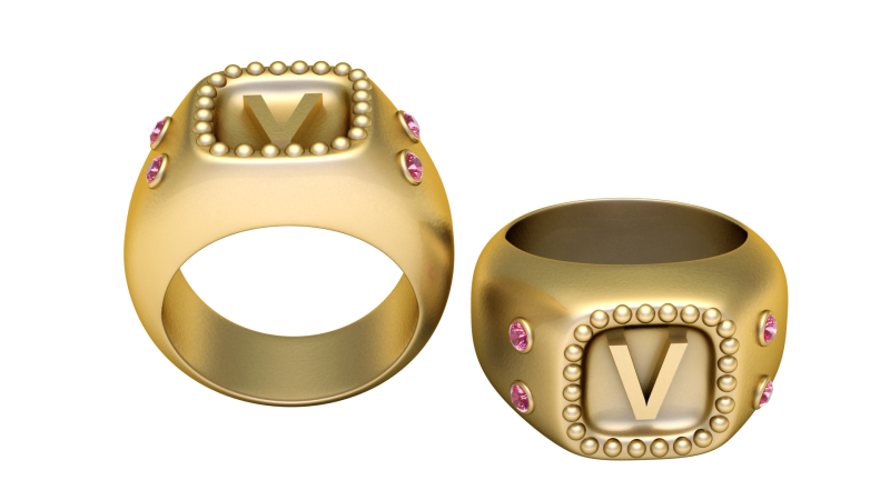 GOUDEN ONTWERP V RING 3D AFDRUKBAAR MODEL 3D printmodel .c4d .max .obj .3ds .fbx .stl .blend