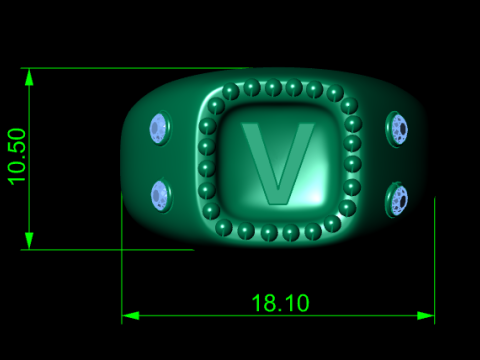 GOUDEN ONTWERP V RING 3D AFDRUKBAAR MODEL 3D printmodel
