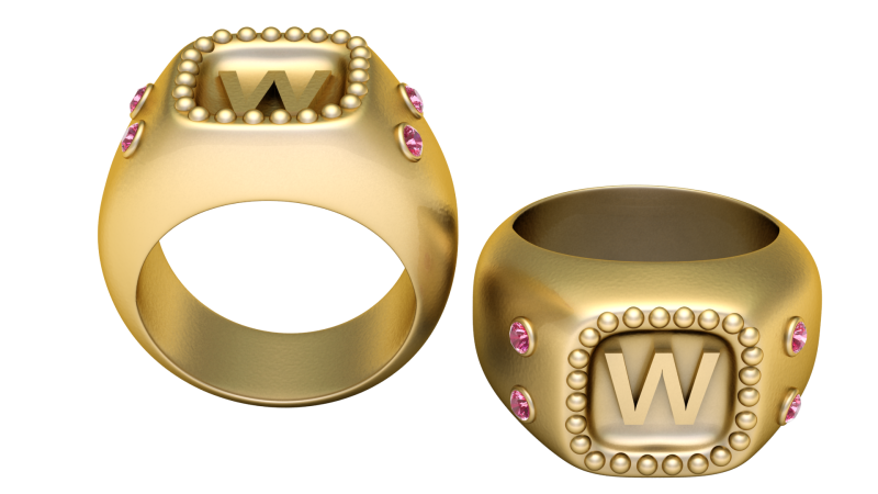 GOLD DESIGN W RING 3D PRINTABLE MODEL 3D printmodel .c4d .max .obj .3ds .fbx .stl .blend