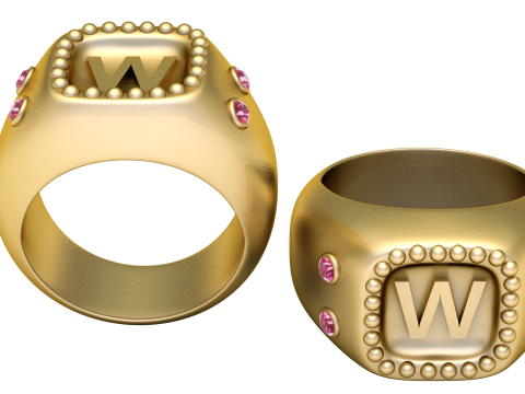 GOLD DESIGN W RING 3D PRINTABLE MODEL Modello di stampa 3D