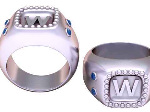 GOLD DESIGN W RING 3D PRINTABLE MODEL 3D printmodel