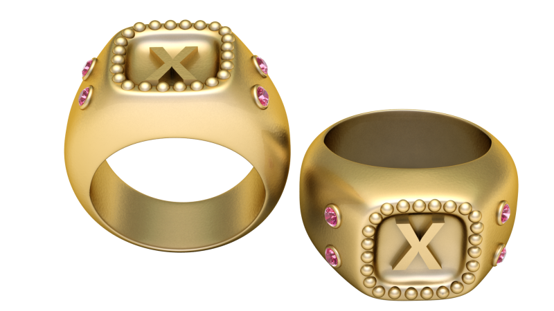 MODEL DO WYDRUKU 3D ZŁOTY DESIGN X RING Model do druku 3D .c4d .max .obj .3ds .fbx .stl .blend 
