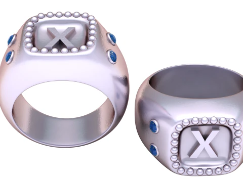 GOLD DESIGN X RING 3D PRINTABLE MODEL 3D Print Model