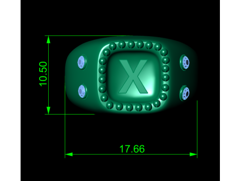 MODEL DO WYDRUKU 3D ZŁOTY DESIGN X RING Model do druku 3D
