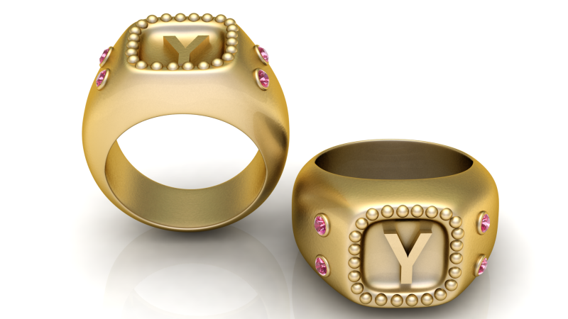 GOLD DESIGN Y RING 3D PRINTABLE MODEL 3D 프린트 모델 .c4d .max .obj .3ds .fbx .stl .blend 