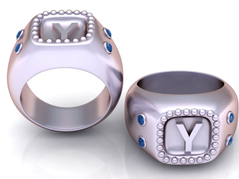 GOLD DESIGN Y RING 3D PRINTABLE MODEL 3D 프린트 모델