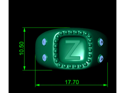 GOLD DESIGN Z RING 3D PRINTABLE MODEL 3D Print Model