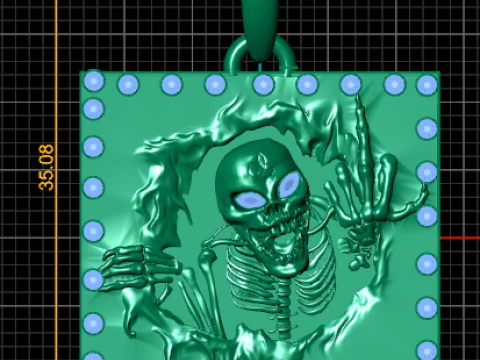 Skeleton Breakthrough Pendant 3D Model