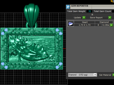 Floral Frame Goddess Pendant 3D Model