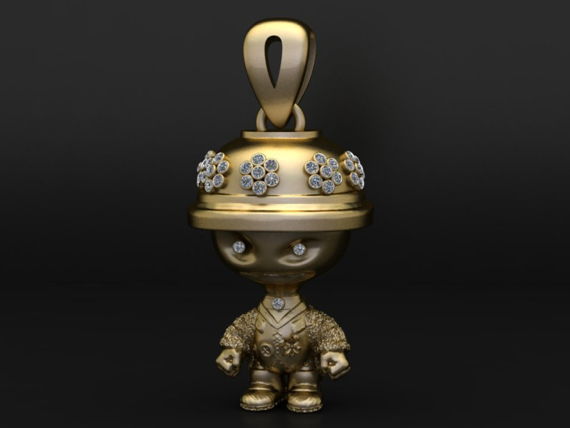 Cute Character Doll Pendant 3D Модель .c4d .max .obj .3ds .fbx .stl .blend 