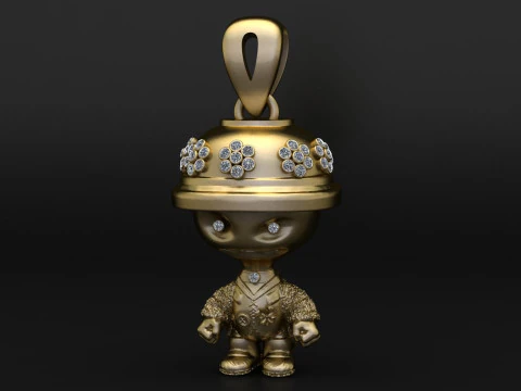 Cute Character Doll Pendant 3D Model